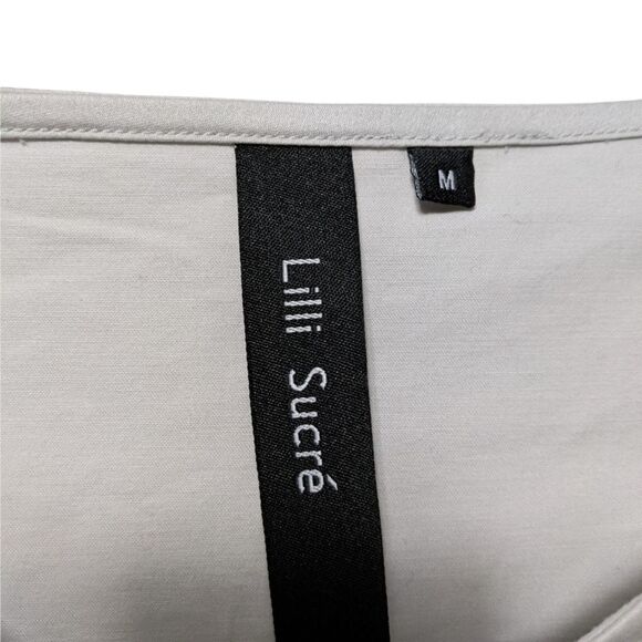 LILLI SUCRE Minimalist Fringe Hem Pocket Sheath Dress M - Picture 4 of 7